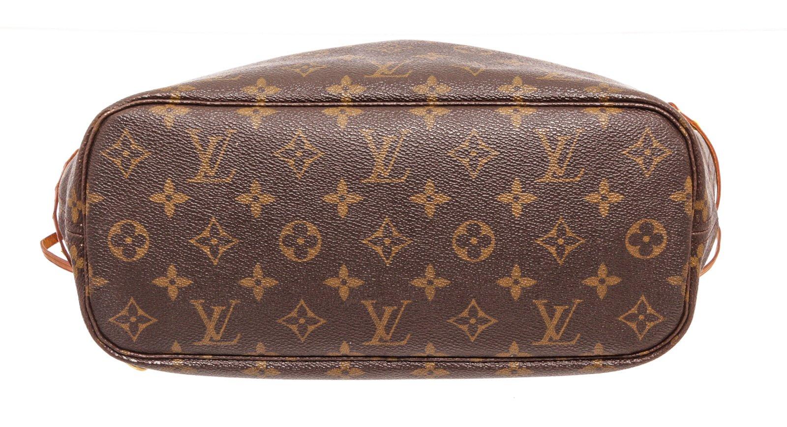 Women's Louis Vuitton Monogram Canvas Leather Neverfull PM Tote Bag
