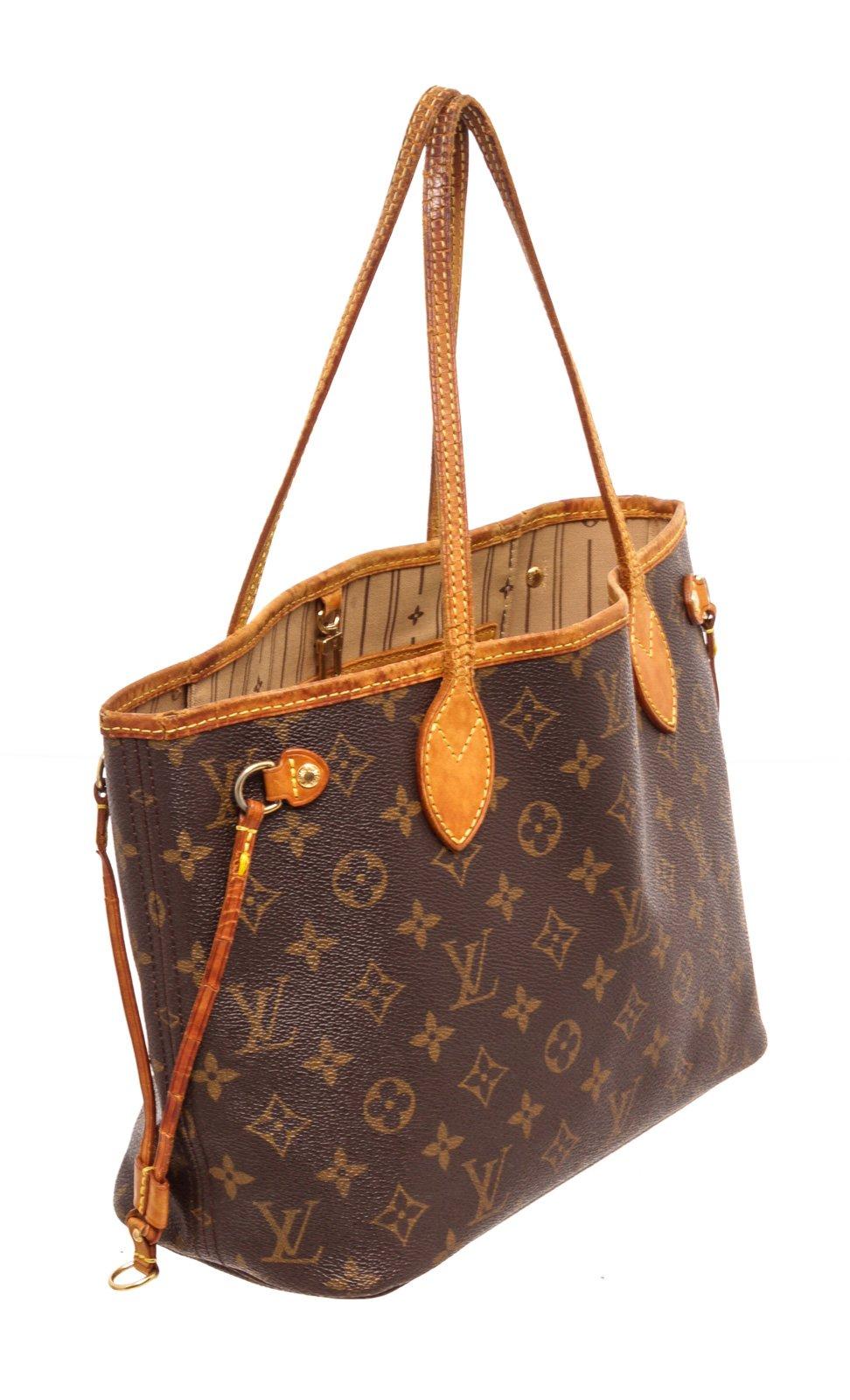 Louis Vuitton Monogram Canvas Leather Neverfull PM Tote Bag 2