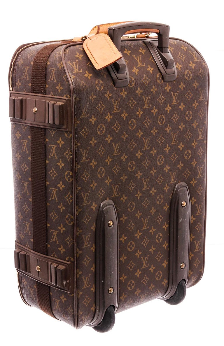 Louis Vuitton Monogram Canvas Leather Pegase 55 cm Luggage For Sale at 1stDibs