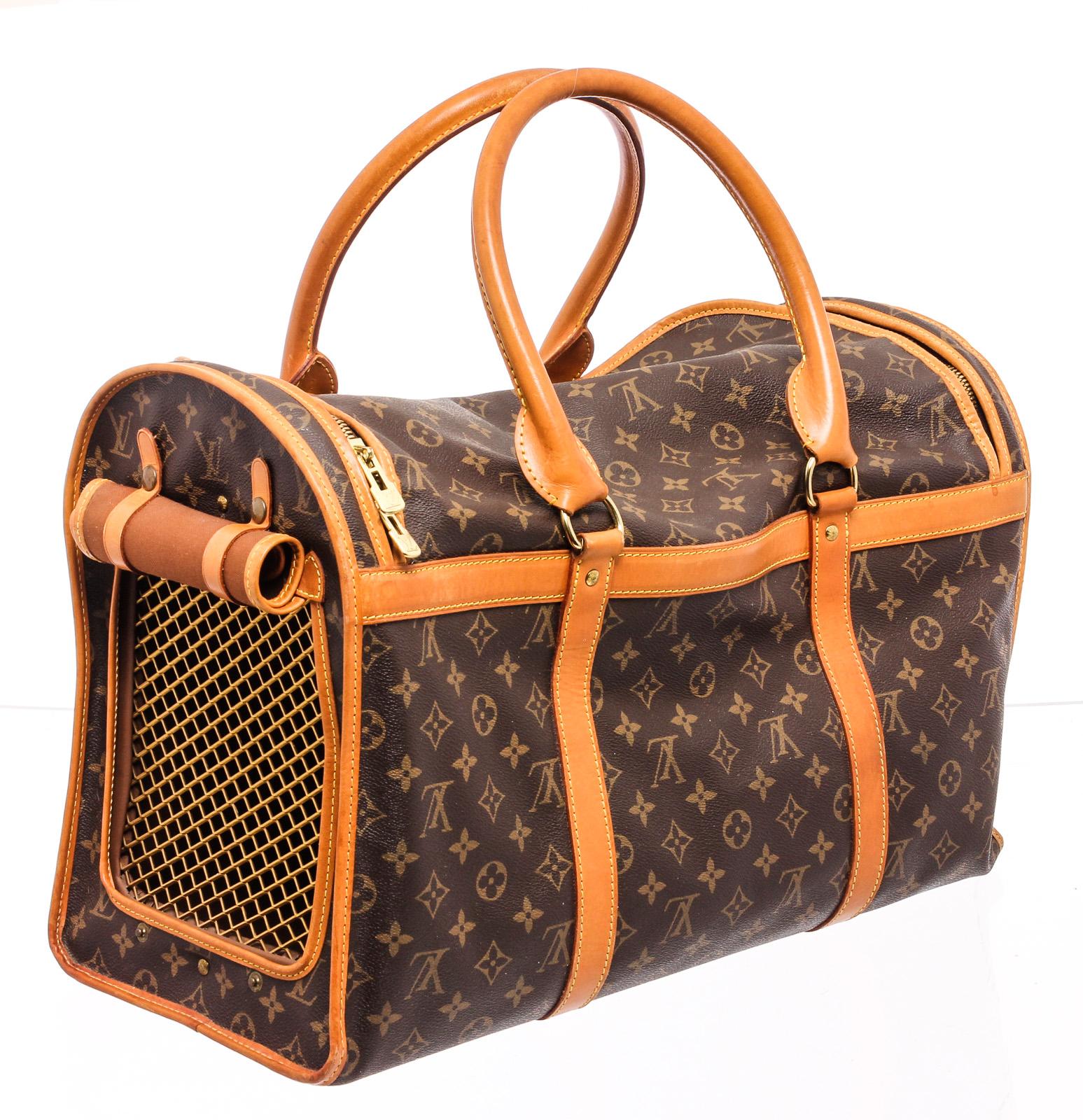  Louis Vuitton Monogram Canvas Leather Sac Chien 40 Dog Carrier Bag Unisexe 