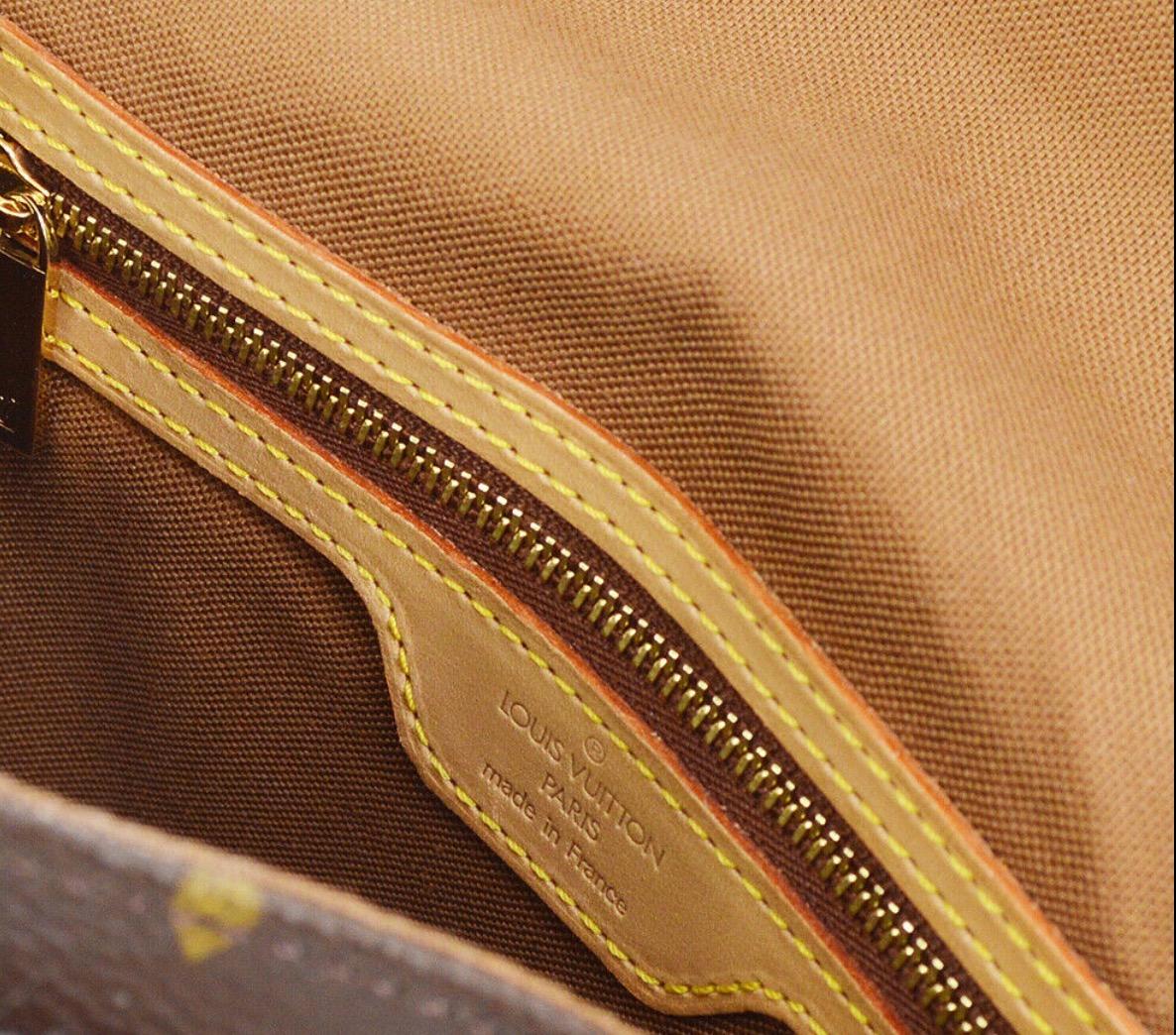 Women's Louis Vuitton Monogram Canvas Leather Small Top Handle Satchel Carryall Flap Bag