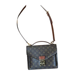 Louis Vuitton Monogram Canvas Leather Top Handle Shoulder Bag , Monceau 28 cm