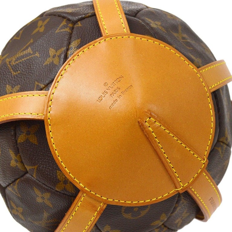 LOUIS VUITTON Monogram Canvas Leather Trim Gold Novelty World Cup Football  Ball For Sale at 1stDibs