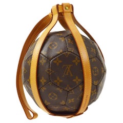 LOUIS VUITTON Monogram Canvas Leather Trim Gold Novelty World Cup Soccer Ball