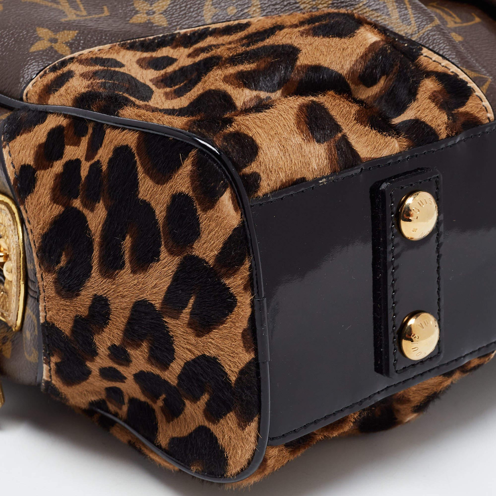 Louis Vuitton Monogram Canvas, Leopard Calfhair and Karung Trimmed Adele Bag 1