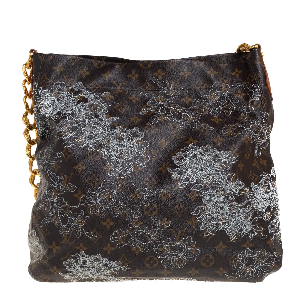 Named after the character Count Axel Fersen from the film Marie Antoinette, this Louis Vuitton Dentelle Fersen bag is a limited edition piece designed fabulously with specific attention given to every small detail. It is crafted of Monogram canvas