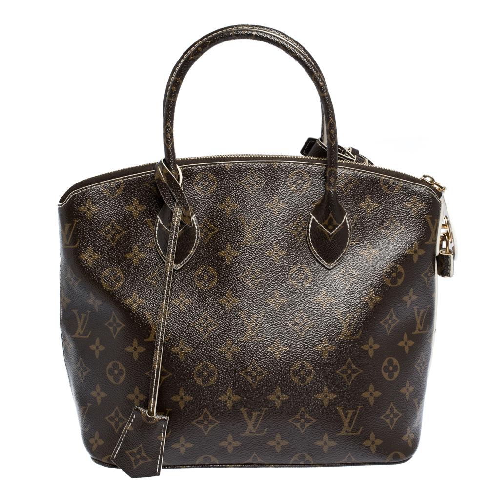 This limited edition Fetish Lockit bag belongs to Louis Vuitton Fall/Winter 2011 collection created by Marc Jacobs. The collection was all about Fashion and Fetish. This bag is made from the label's iconic monogram canvas with two rolled top