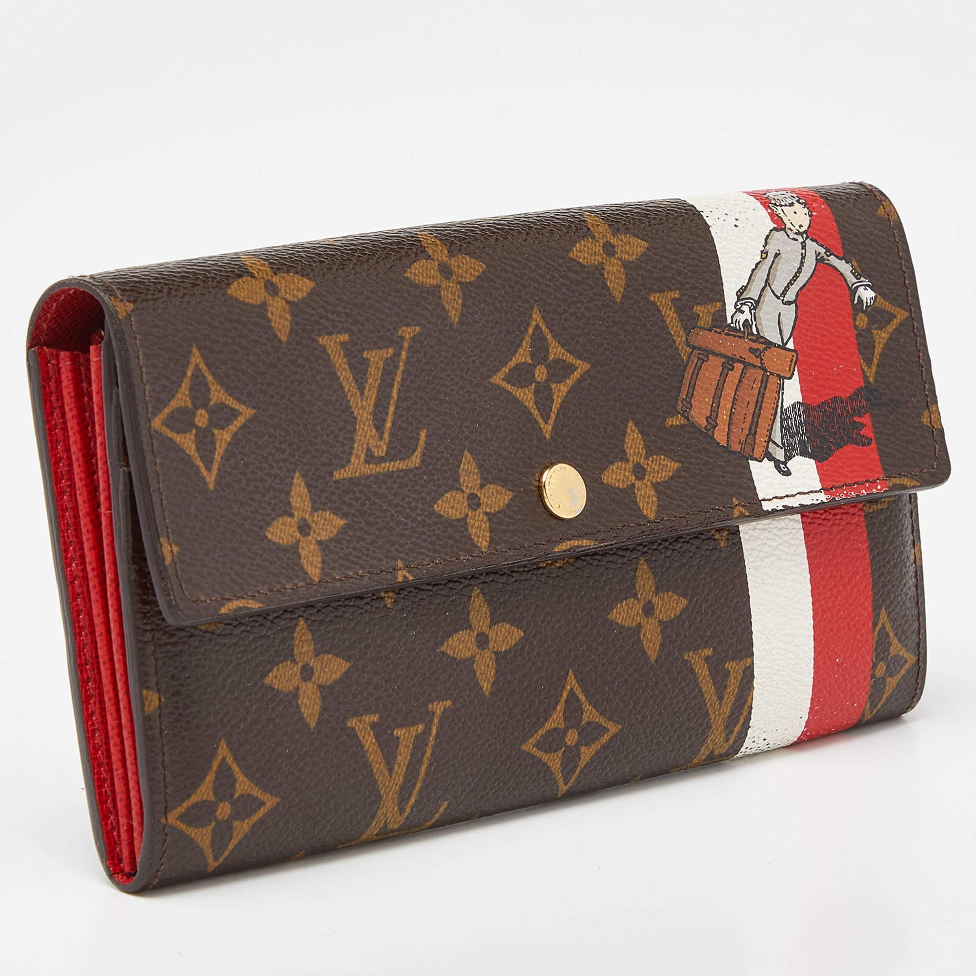 Brown Louis Vuitton Monogram Canvas Limited Edition Groom Sarah Wallet