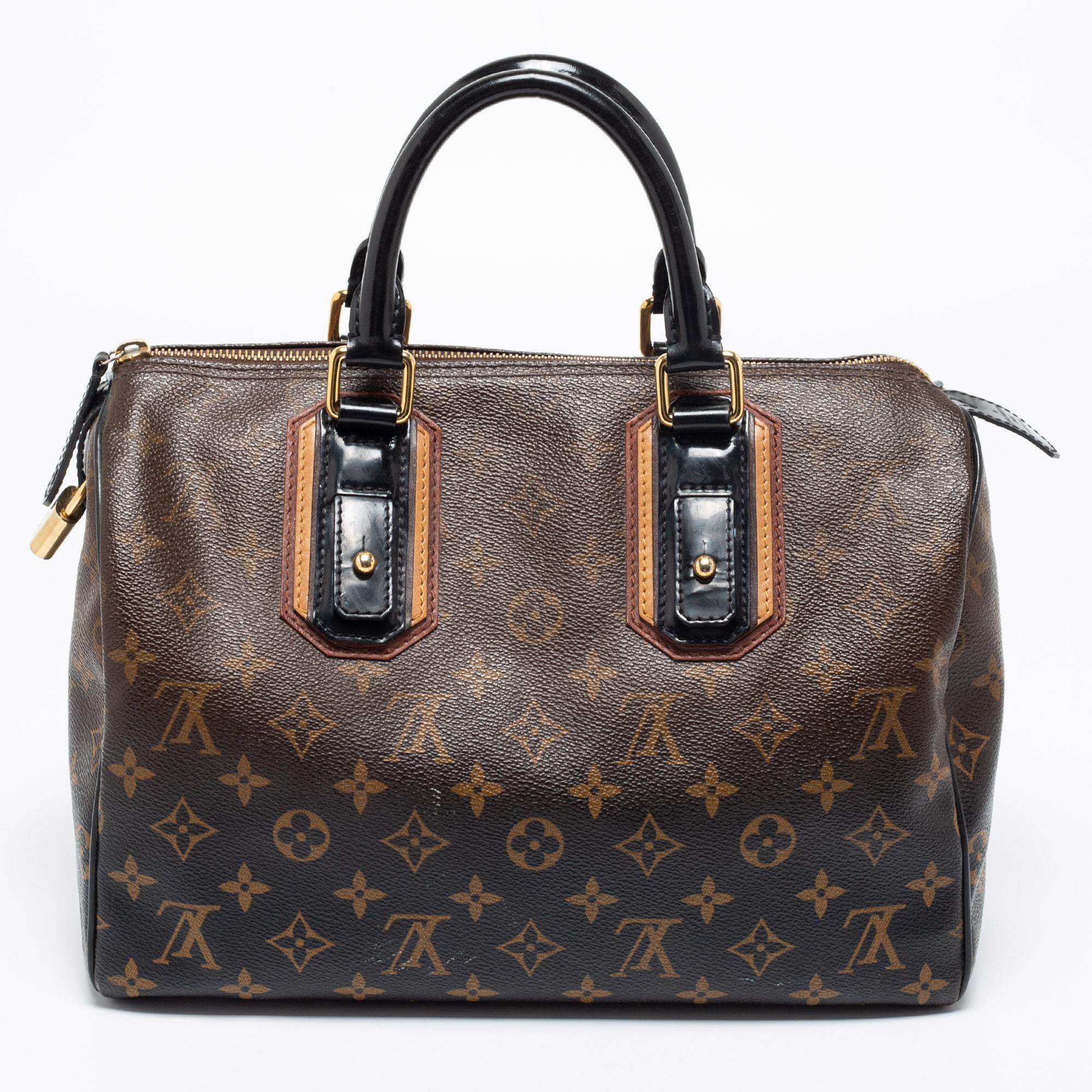 This Louis Vuitton Speedy 30 bag comes crafted from Monogram canvas flaunting two handles and a top zipper that leads to a spacious Alcantara interior. A true classic in shape and design, this bag is a creation you will love!

Includes: Padlock