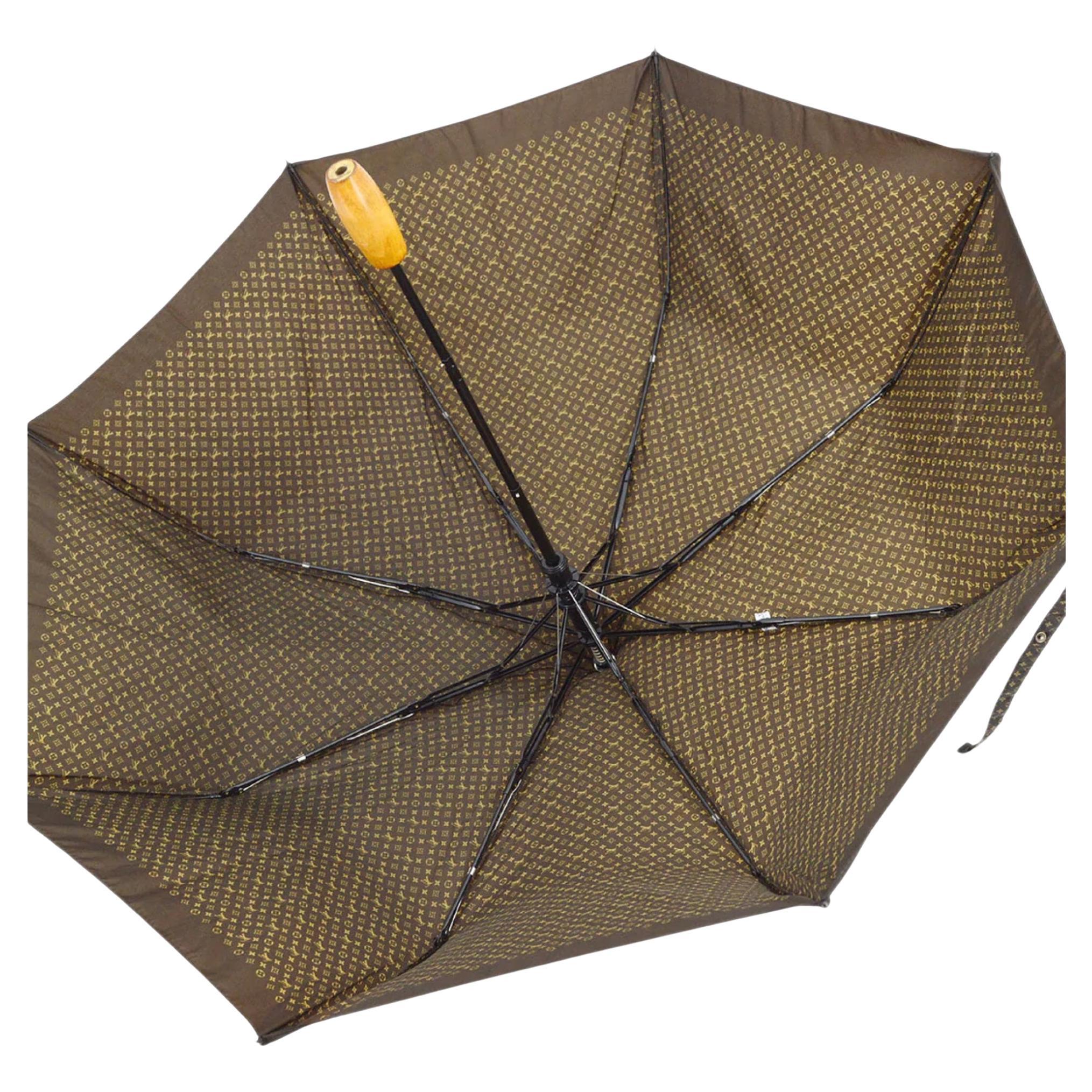 Brown LOUIS VUITTON Monogram Canvas Logo Umbrella Backpack Shoulder Bag
