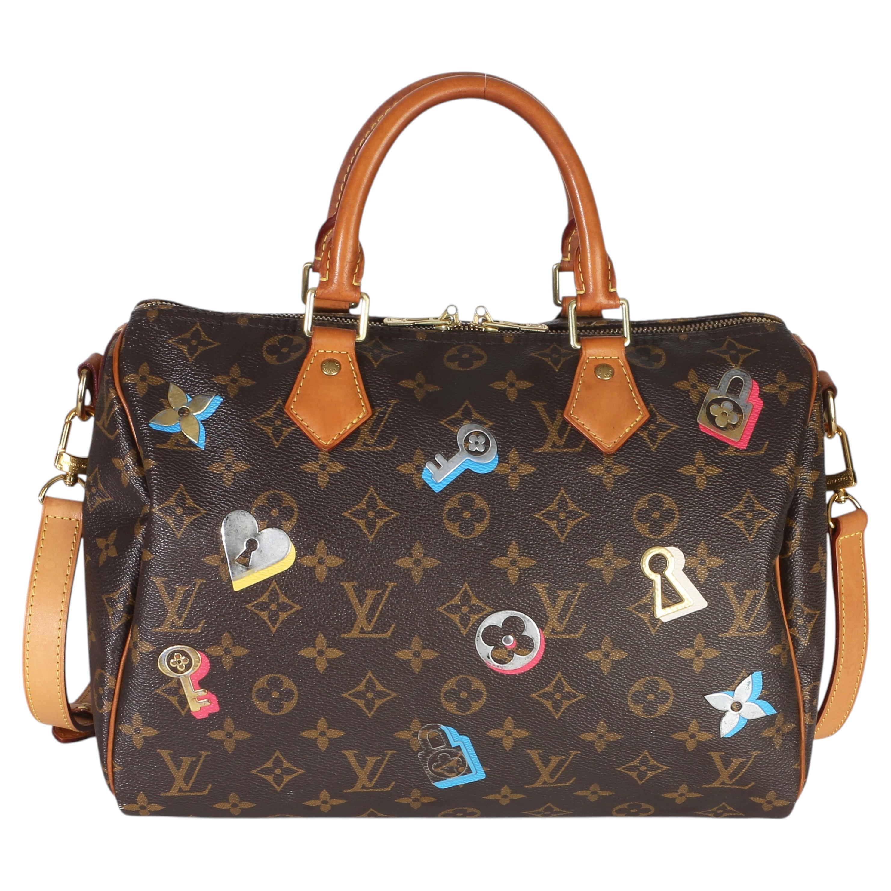 Louis Vuitton Monogram Canvas Love Lock Speedy Bandouliere 30 For Sale