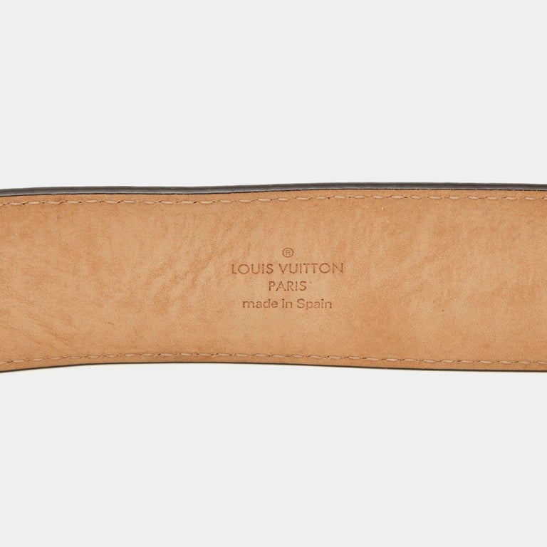 Pre-owned Louis Vuitton Monogram Canvas Lv Initiales Belt 85cm In Brown
