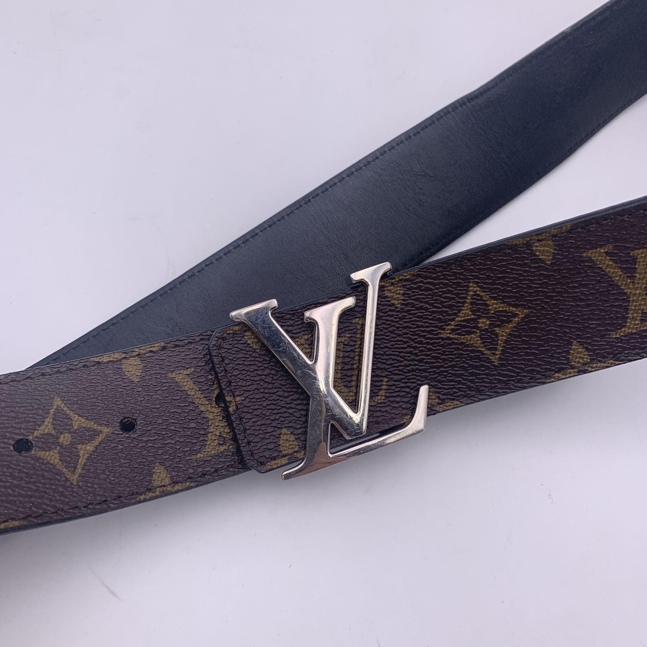 Women's Louis Vuitton Monogram Canvas LV Silver Buckle Reversible Belt 80/32