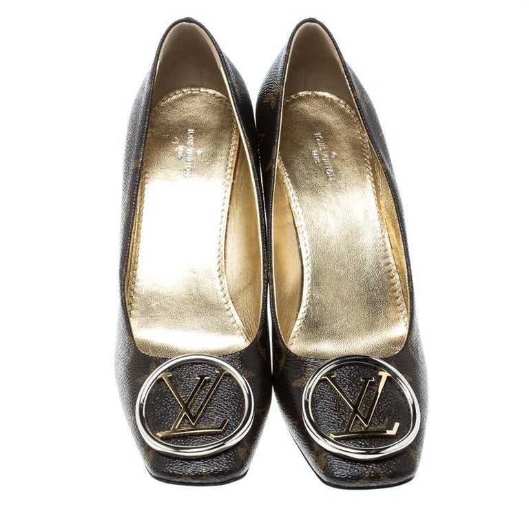 Louis Vuitton Monogram Canvas Madeleine Square Toe Pumps Size 37 Louis  Vuitton