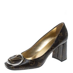 Louis Vuitton Monogram Canvas Madeleine Square Toe Pumps Size 39
