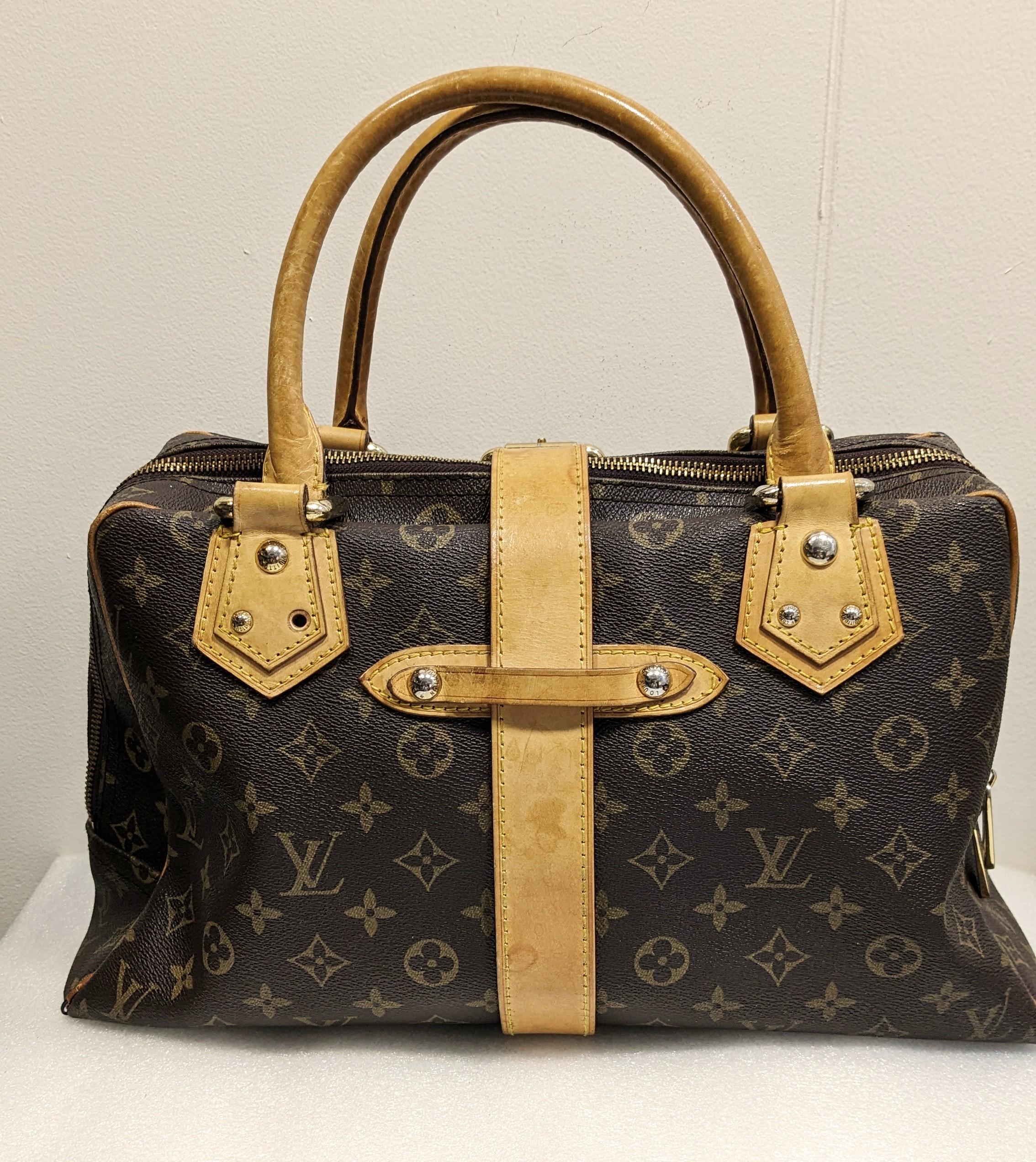 Black Louis Vuitton Monogram Canvas Manhattan GM Bag For Sale