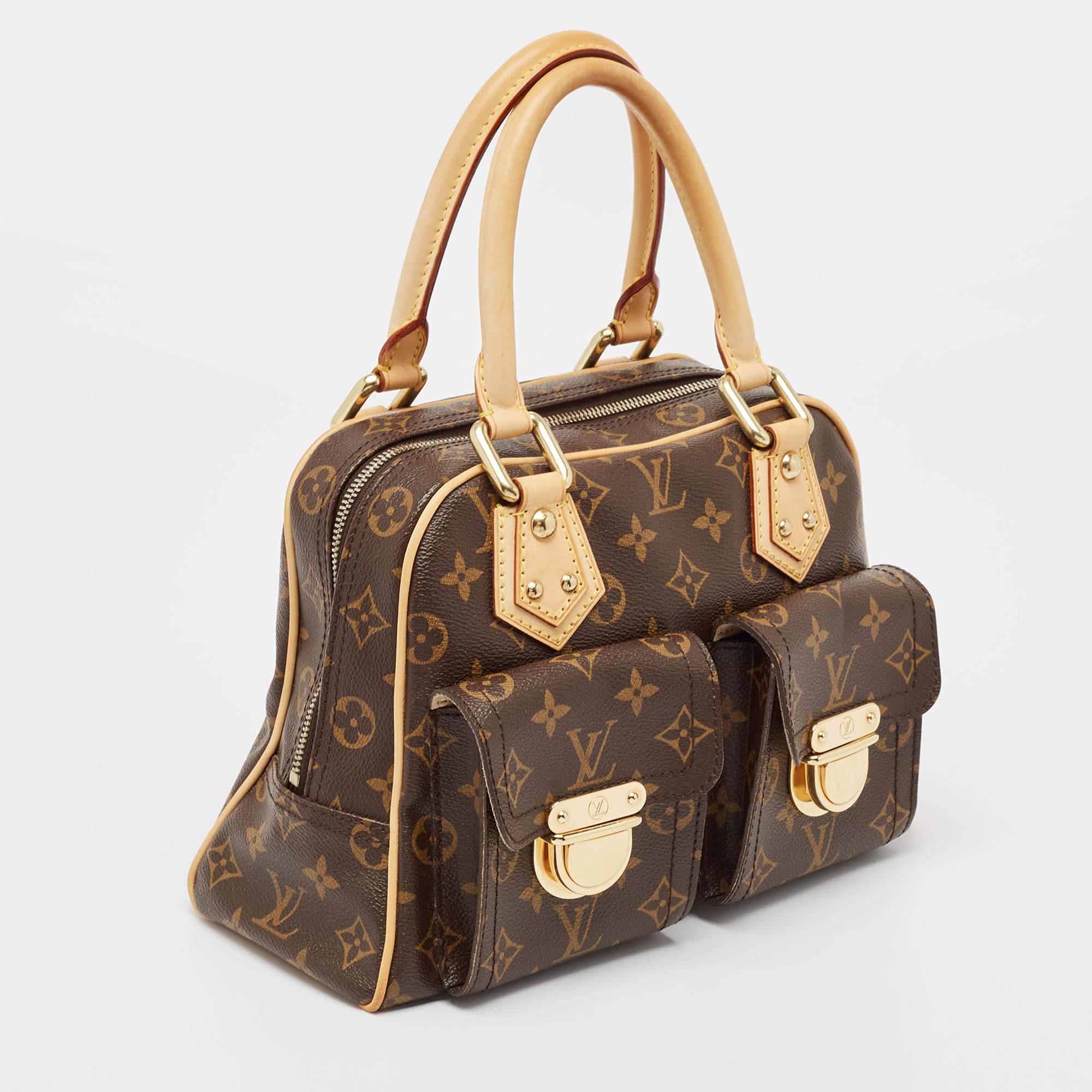Brown Louis Vuitton Monogram Canvas Manhattan PM Bag