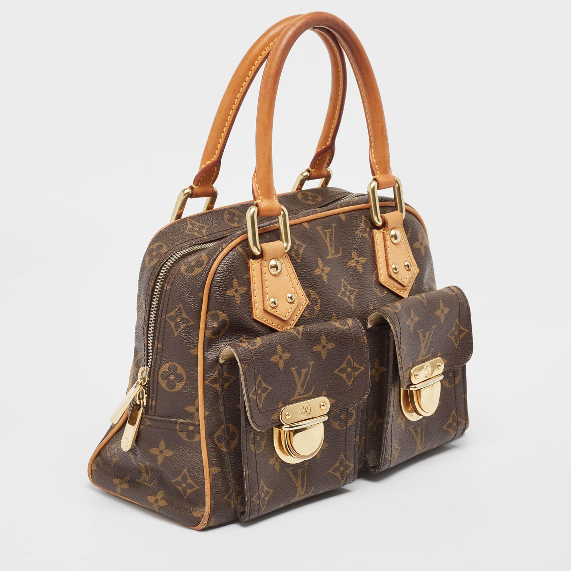 Brown Louis Vuitton Monogram Canvas Manhattan PM Bag