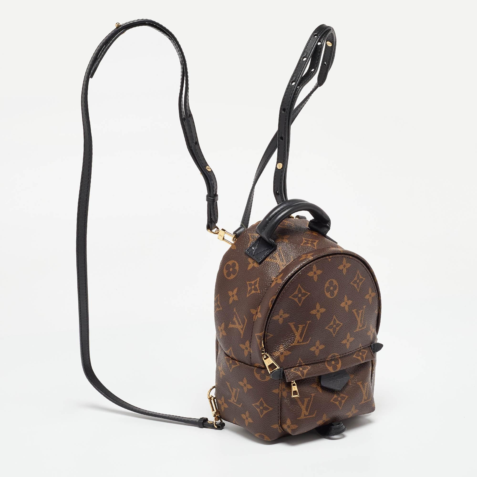 Black Louis Vuitton Monogram Canvas Mini Palm Springs Backpack