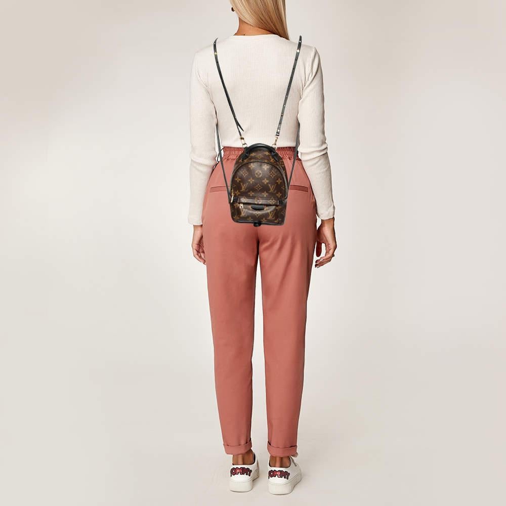 Noir Louis Vuitton - Mini sac à dos Palm Springs en toile avec monogramme