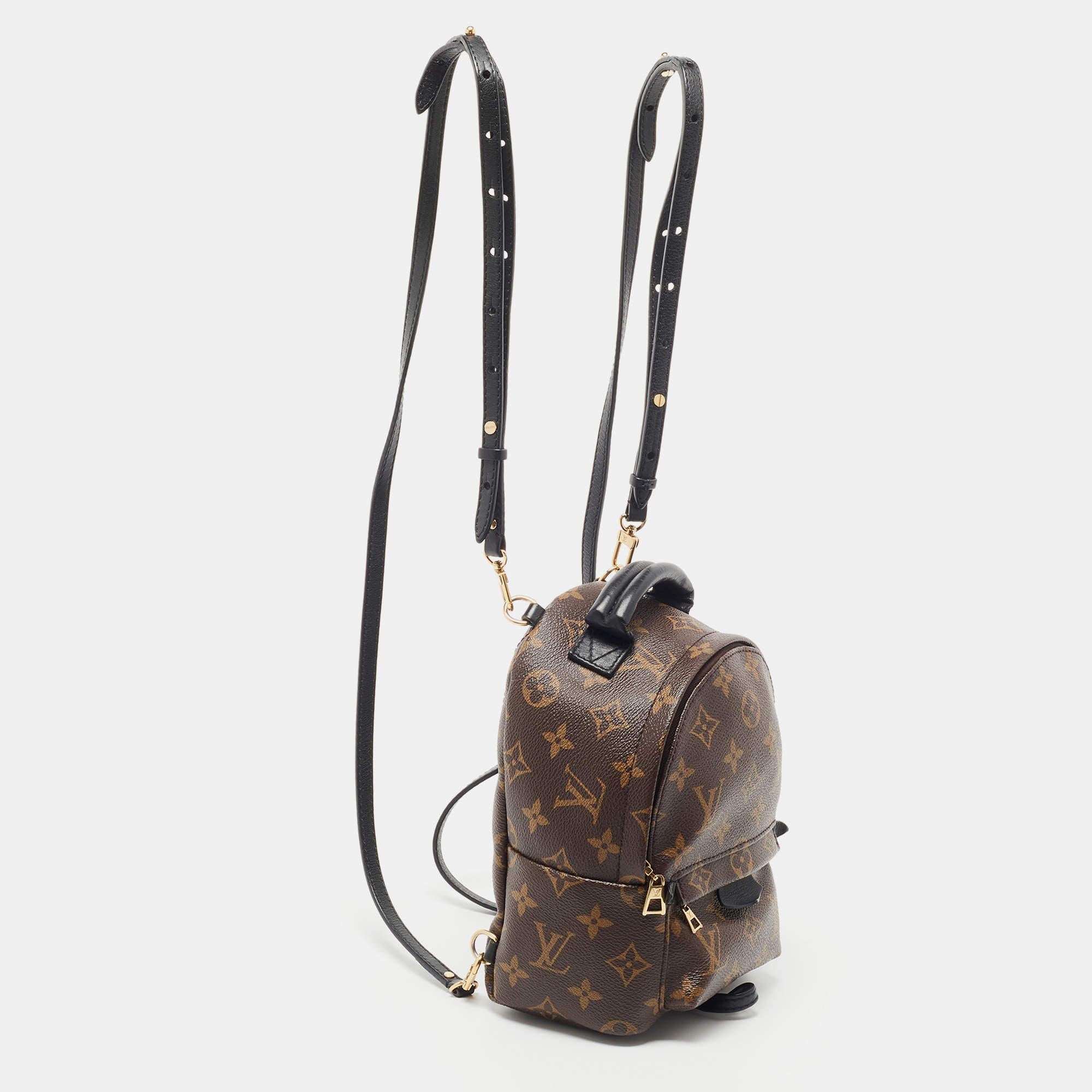 Louis Vuitton - Mini sac à dos Palm Springs en toile avec monogramme Excellent état à Dubai, Al Qouz 2