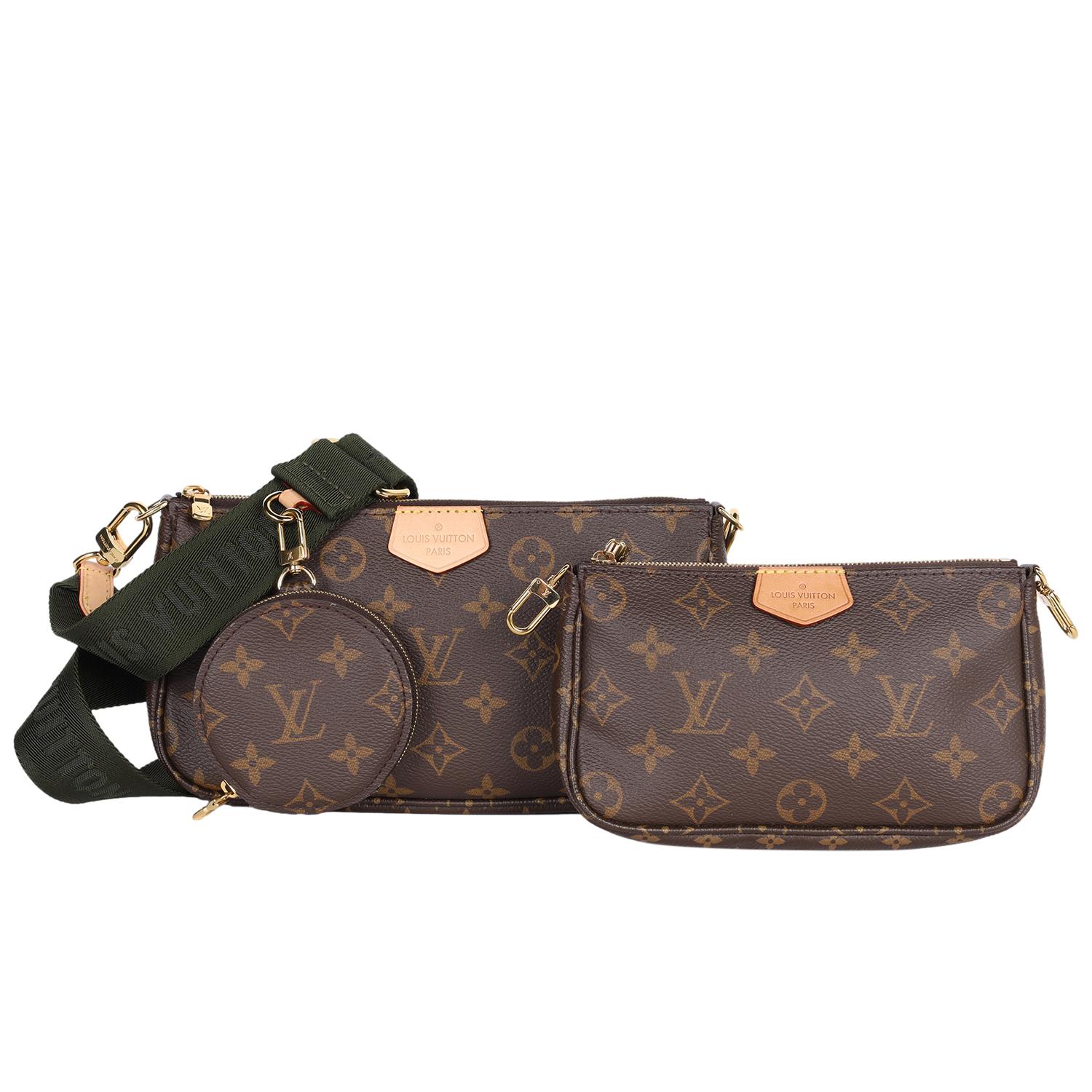 LOUIS VUITTON Monogram Canvas Multi Pochette Zubehör Cross Body Bag Khaki im Angebot 5