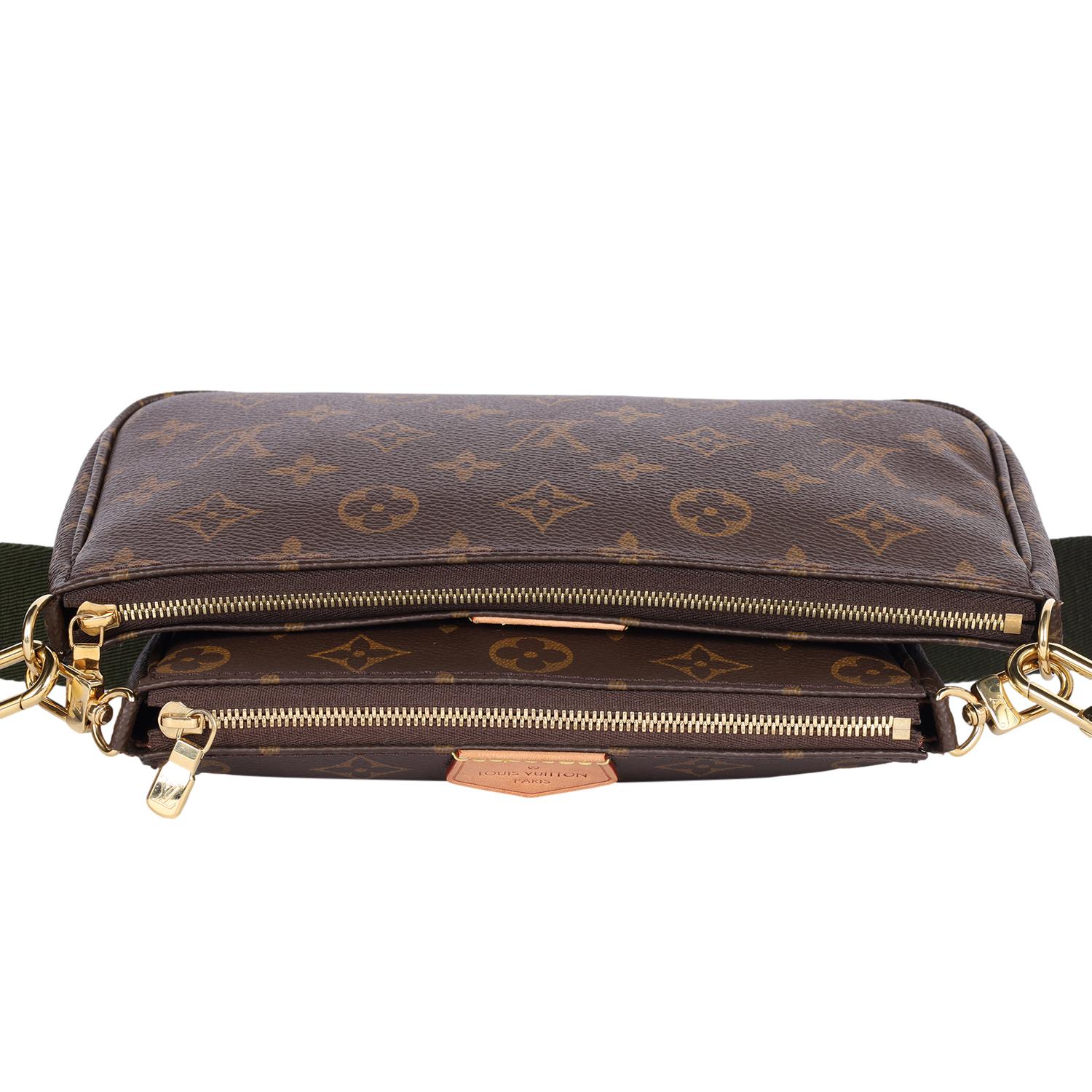 LOUIS VUITTON Monogram Canvas Multi Pochette Zubehör Cross Body Bag Khaki im Angebot 6