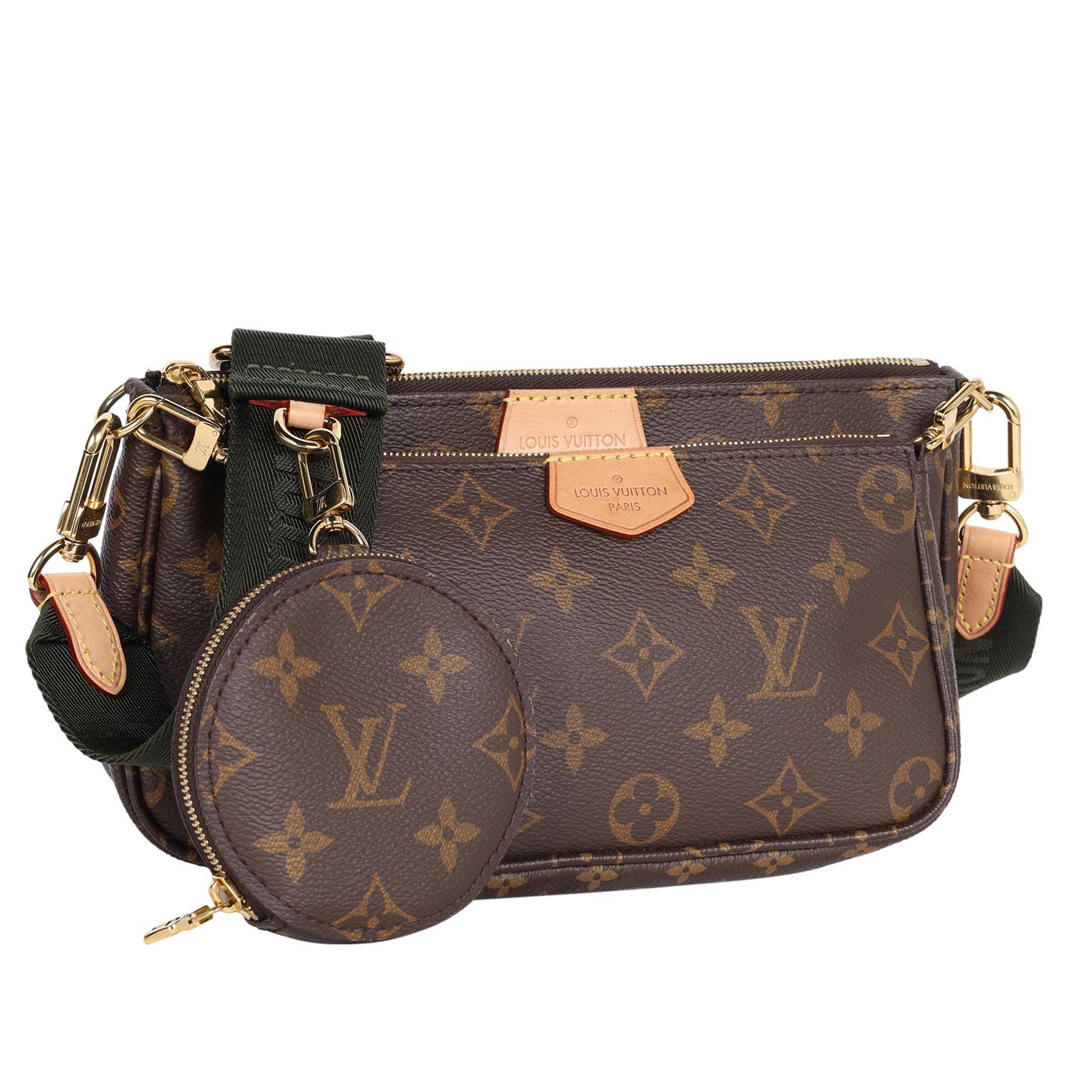 LOUIS VUITTON Monogram Canvas Multi Pochette Zubehör Cross Body Bag Khaki (Schwarz) im Angebot