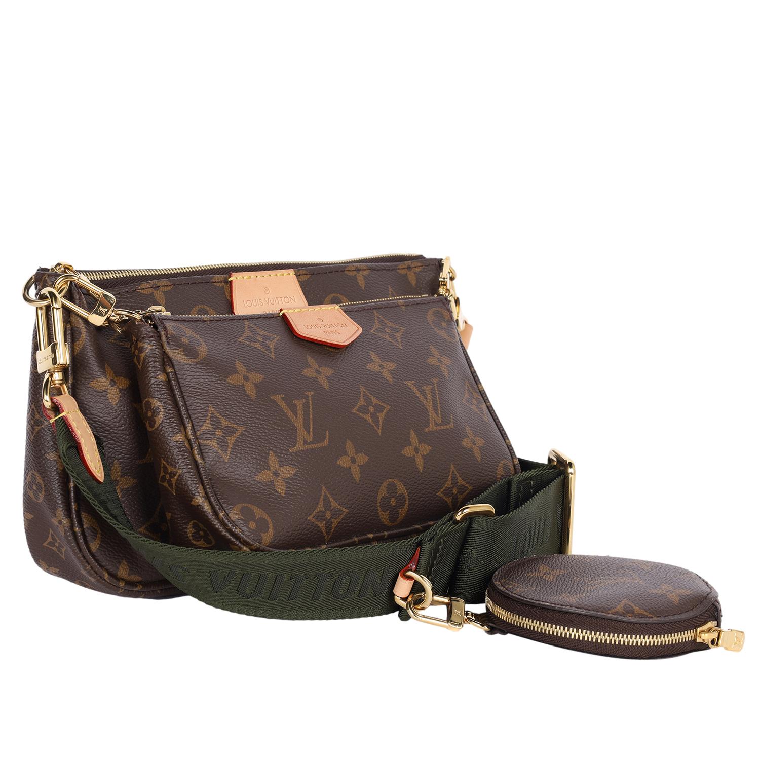 LOUIS VUITTON Monogram Canvas Multi Pochette Zubehör Cross Body Bag Khaki im Zustand „Gut“ im Angebot in Salt Lake Cty, UT