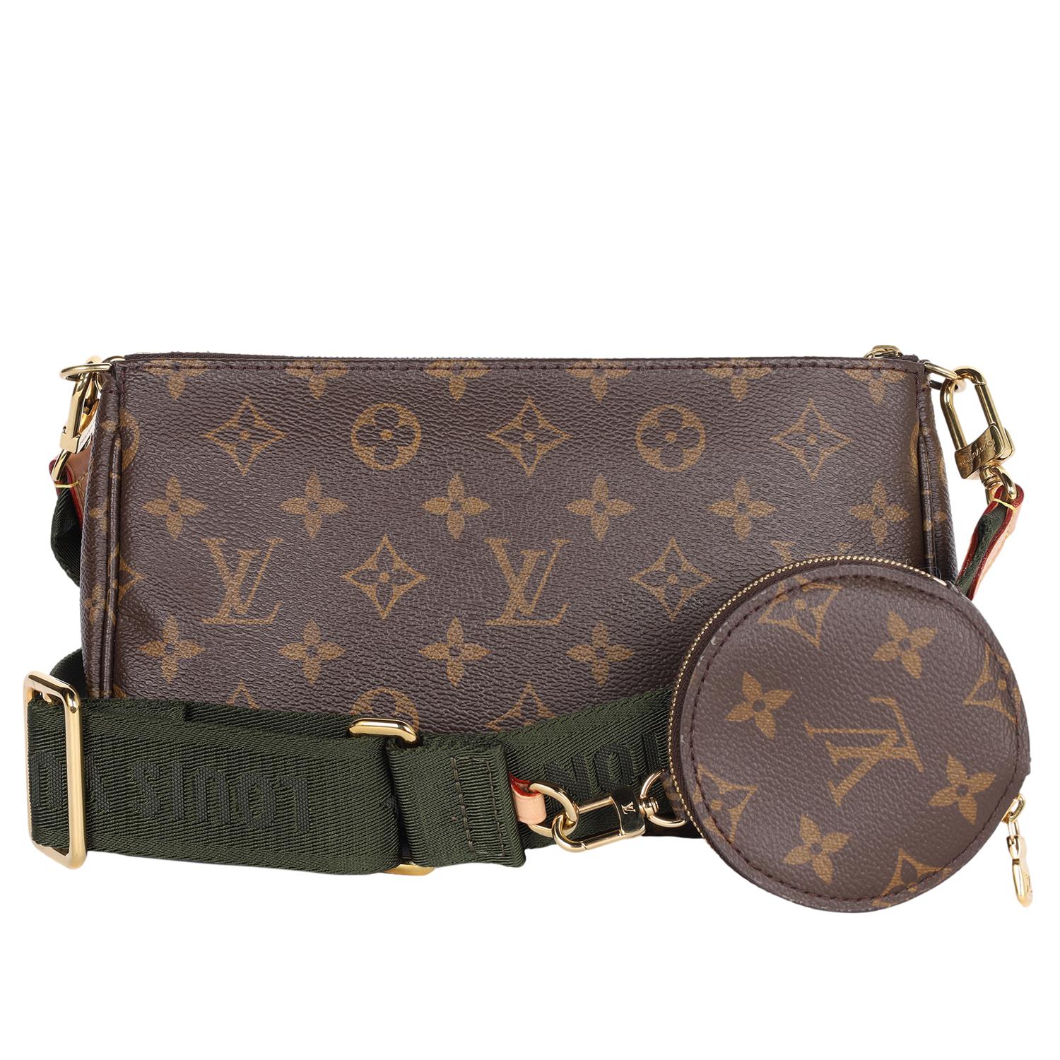 LOUIS VUITTON Monogram Canvas Multi Pochette Zubehör Cross Body Bag Khaki im Angebot 1