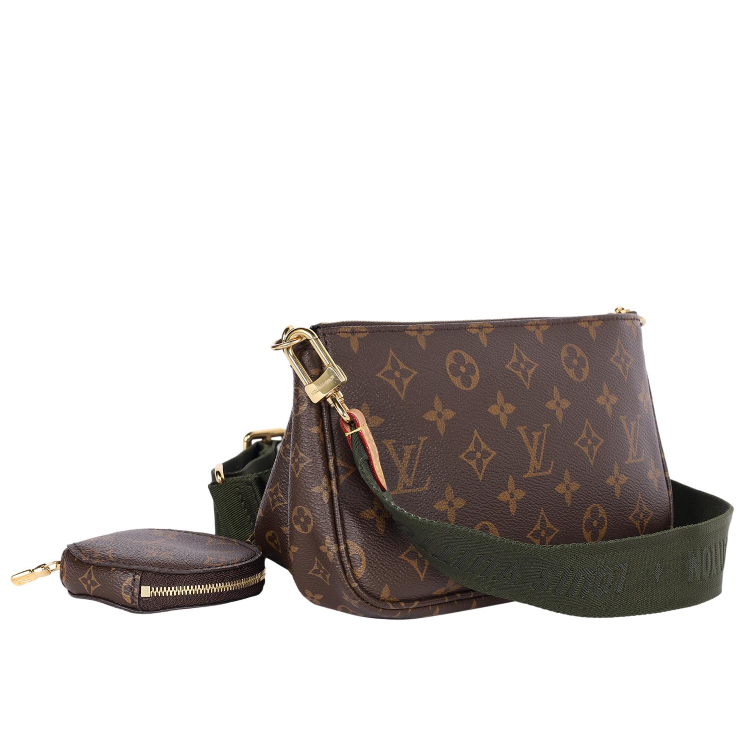 LOUIS VUITTON Monogram Canvas Multi Pochette Zubehör Cross Body Bag Khaki im Angebot 2