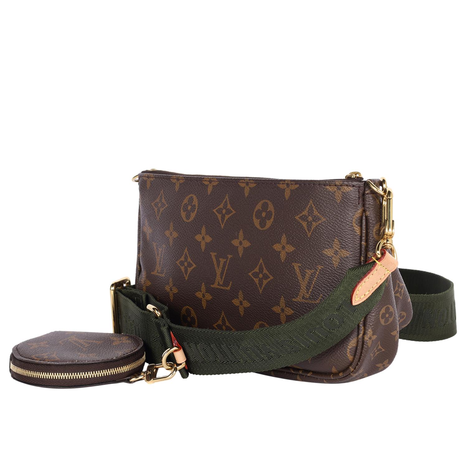 LOUIS VUITTON Monogram Canvas Multi Pochette Zubehör Cross Body Bag Khaki im Angebot 3