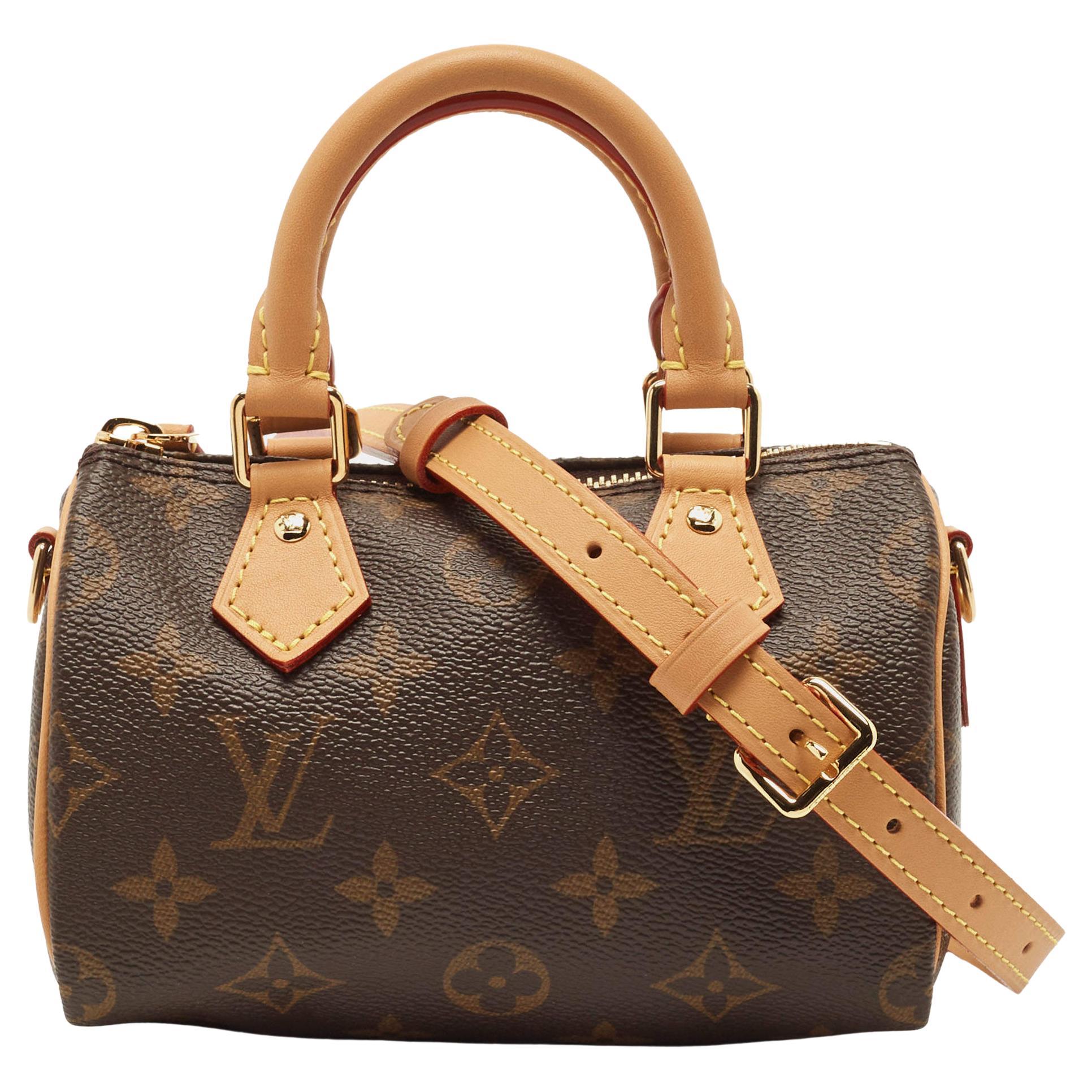 Louis Vuitton Nano Speedy Monogram Canvas Brown in Coated Canvas with  Gold-tone - US