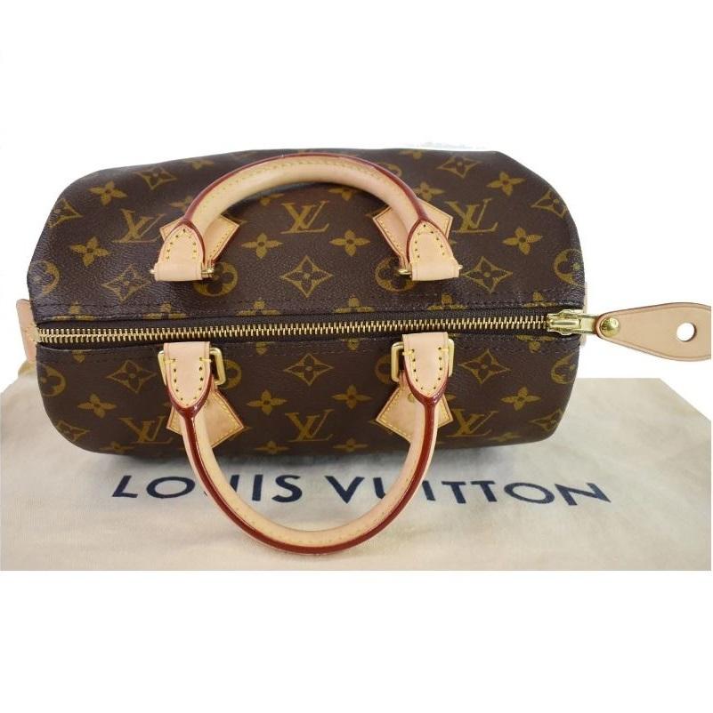 Louis Vuitton Monogram Canvas Natural Cowhide Leather Trim Speedy 25