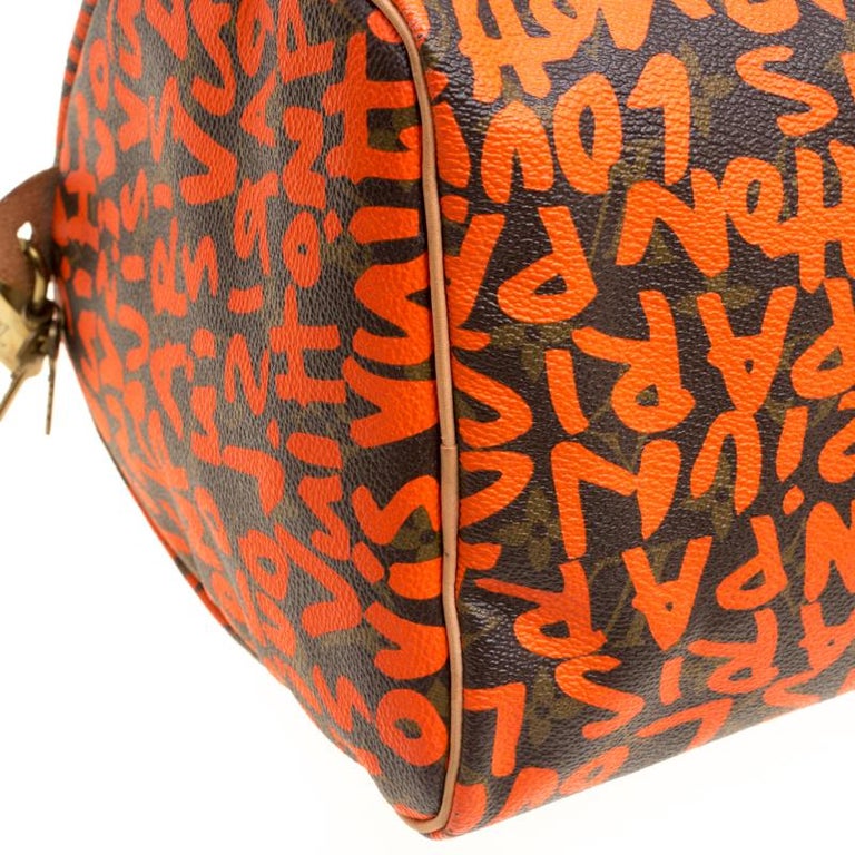 Louis Vuitton Monogram Canvas Neon Orange Graffiti Stephen Sprouse Speedy  30 Bag For Sale at 1stDibs
