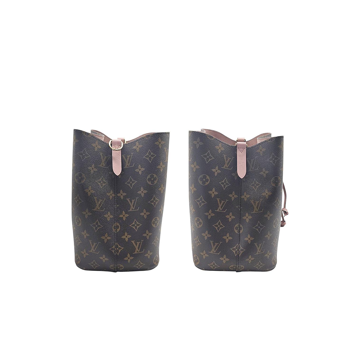 Black Louis Vuitton Monogram Canvas NeoNoe MM Bucket Pink For Sale
