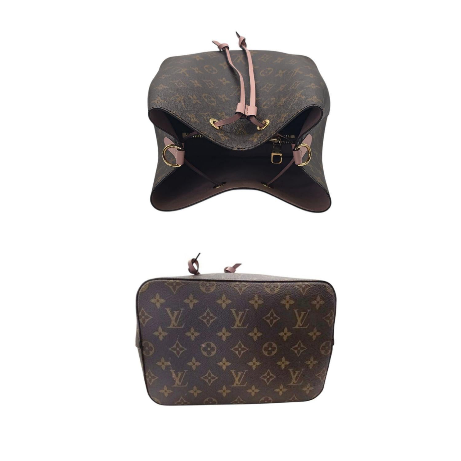 Louis Vuitton Monogram Canvas NeoNoe MM Bucket Pink In Good Condition For Sale In Scottsdale, AZ