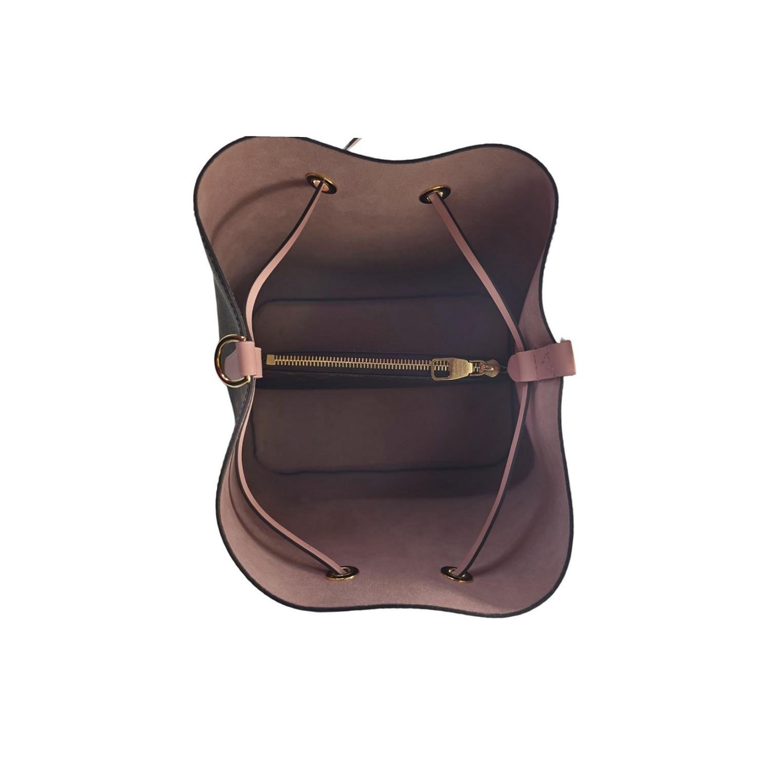 Louis Vuitton Monogram Canvas NeoNoe MM Bucket Pink For Sale 1