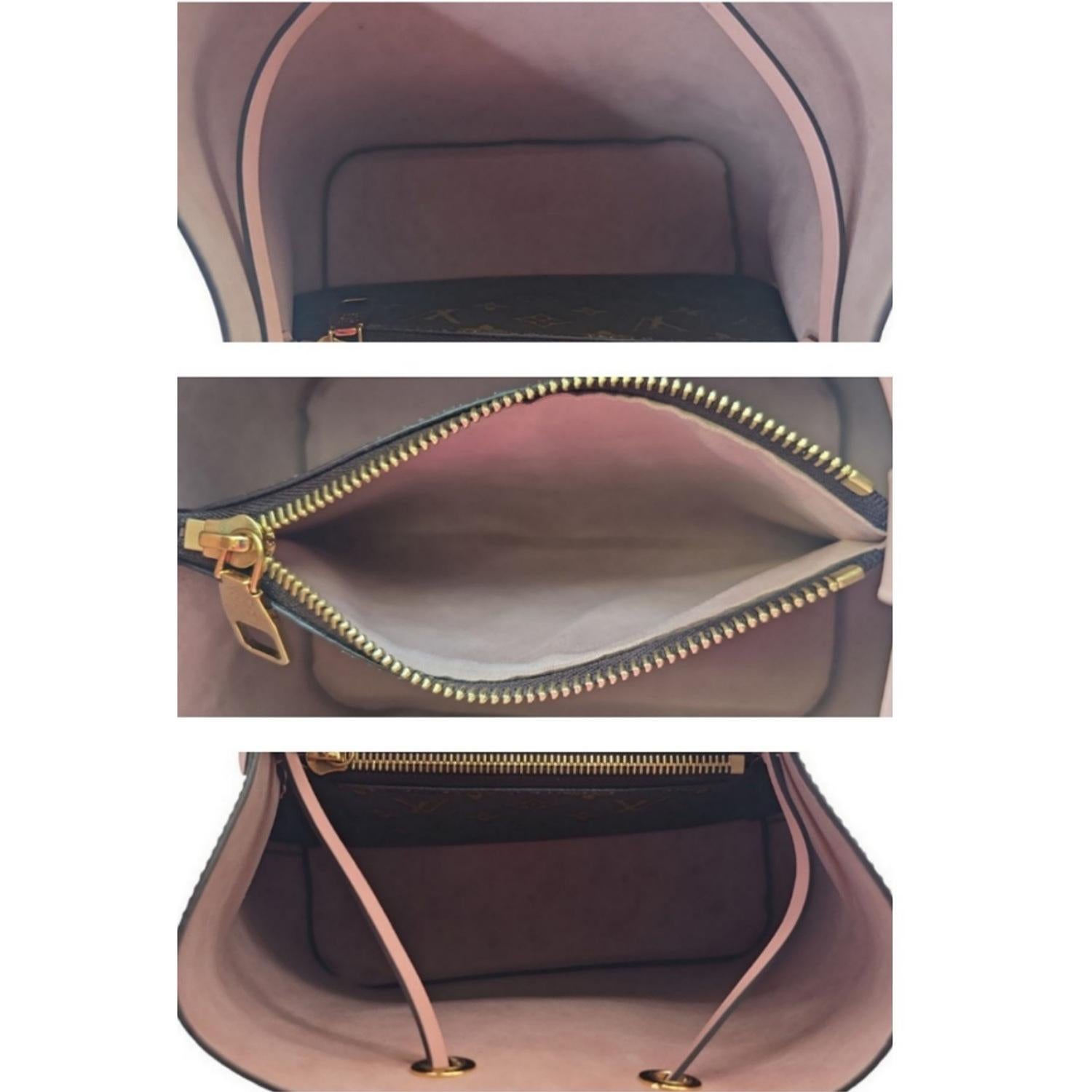 Louis Vuitton Monogram Canvas NeoNoe MM Bucket Pink For Sale 2
