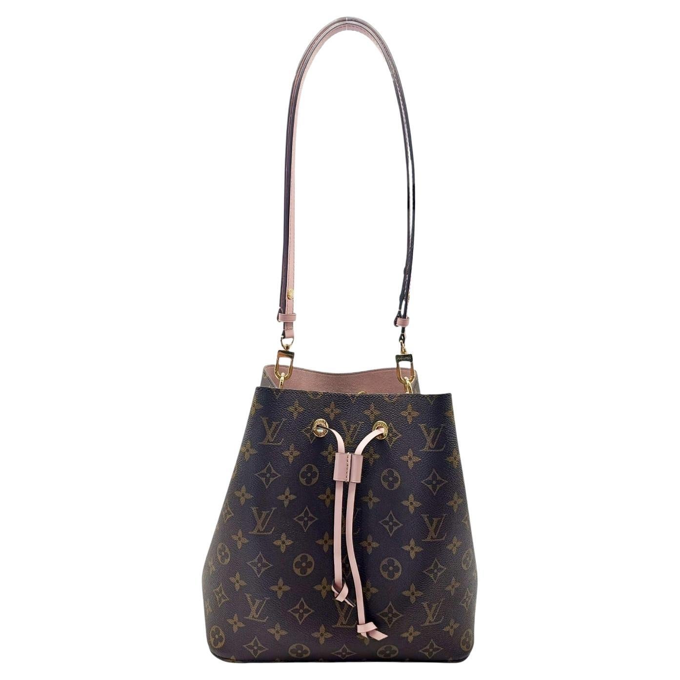 Louis Vuitton Monogram Canvas NeoNoe MM Bucket Pink For Sale