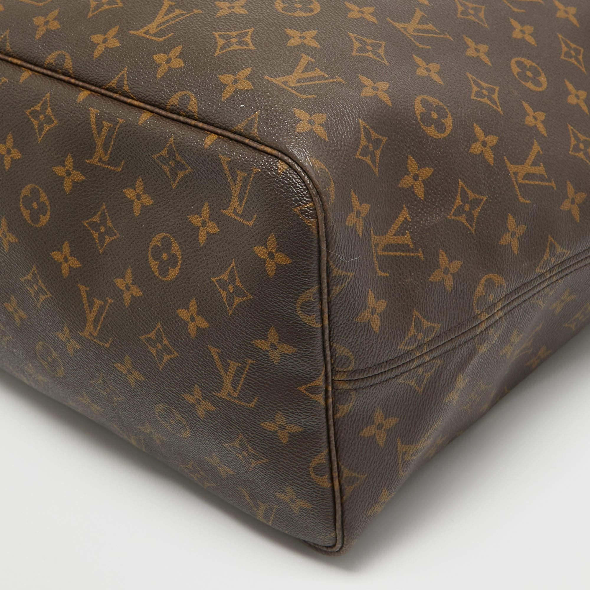 Louis Vuitton - Sac Neverfull GM en toile avec monogramme en vente 3