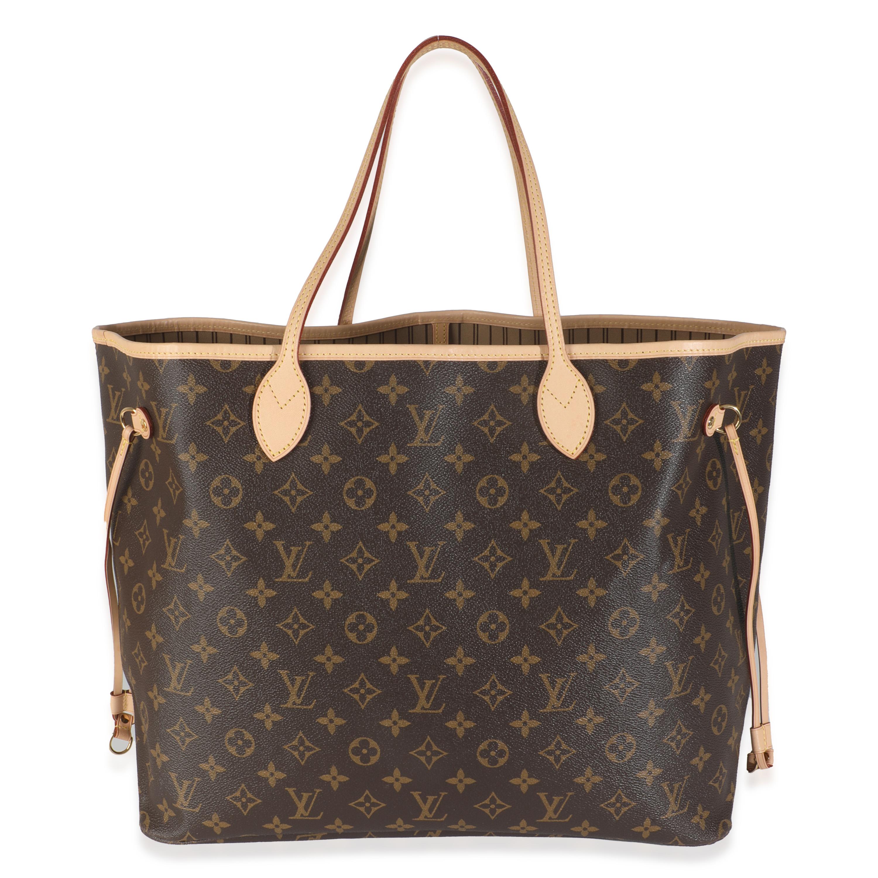 Listing Title: Louis Vuitton Monogram Canvas Neverfull GM
SKU: 145912
MSRP: 2130.00 USD
Condition: Pre-owned 
Condition Description: Released in 2007, the Louis Vuitton Neverfull bag has since become one of the House's most established styles.