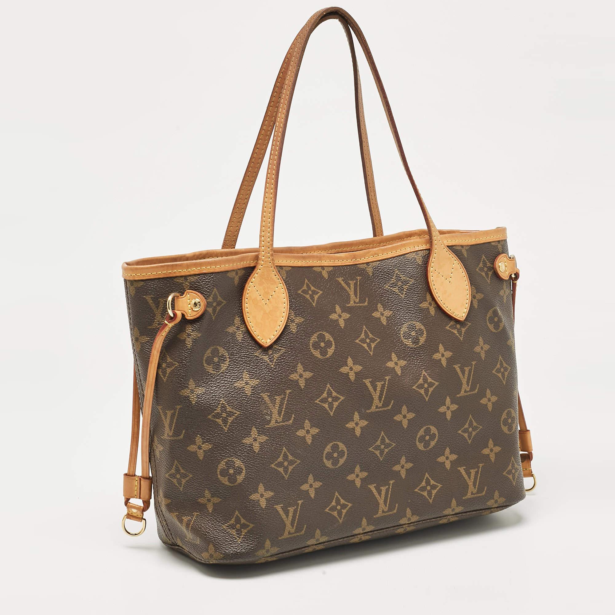 Brown Louis Vuitton Monogram Canvas Neverfull PM Bag