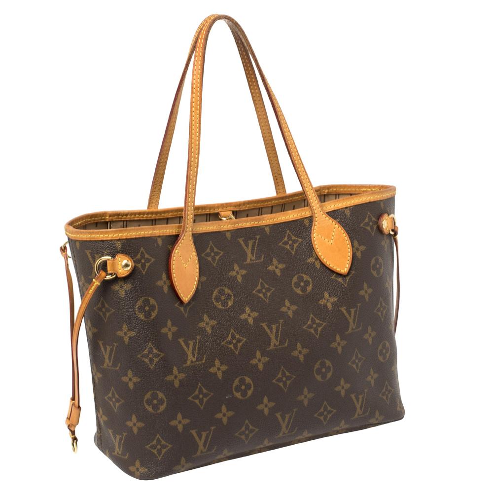 Brown Louis Vuitton Monogram Canvas Neverfull PM Bag