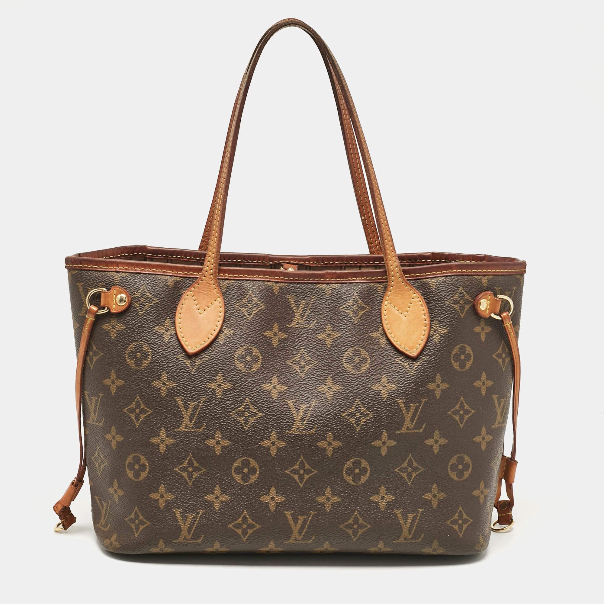 Louis Vuitton Monogram Canvas Neverfull PM Bag In Fair Condition In Dubai, Al Qouz 2