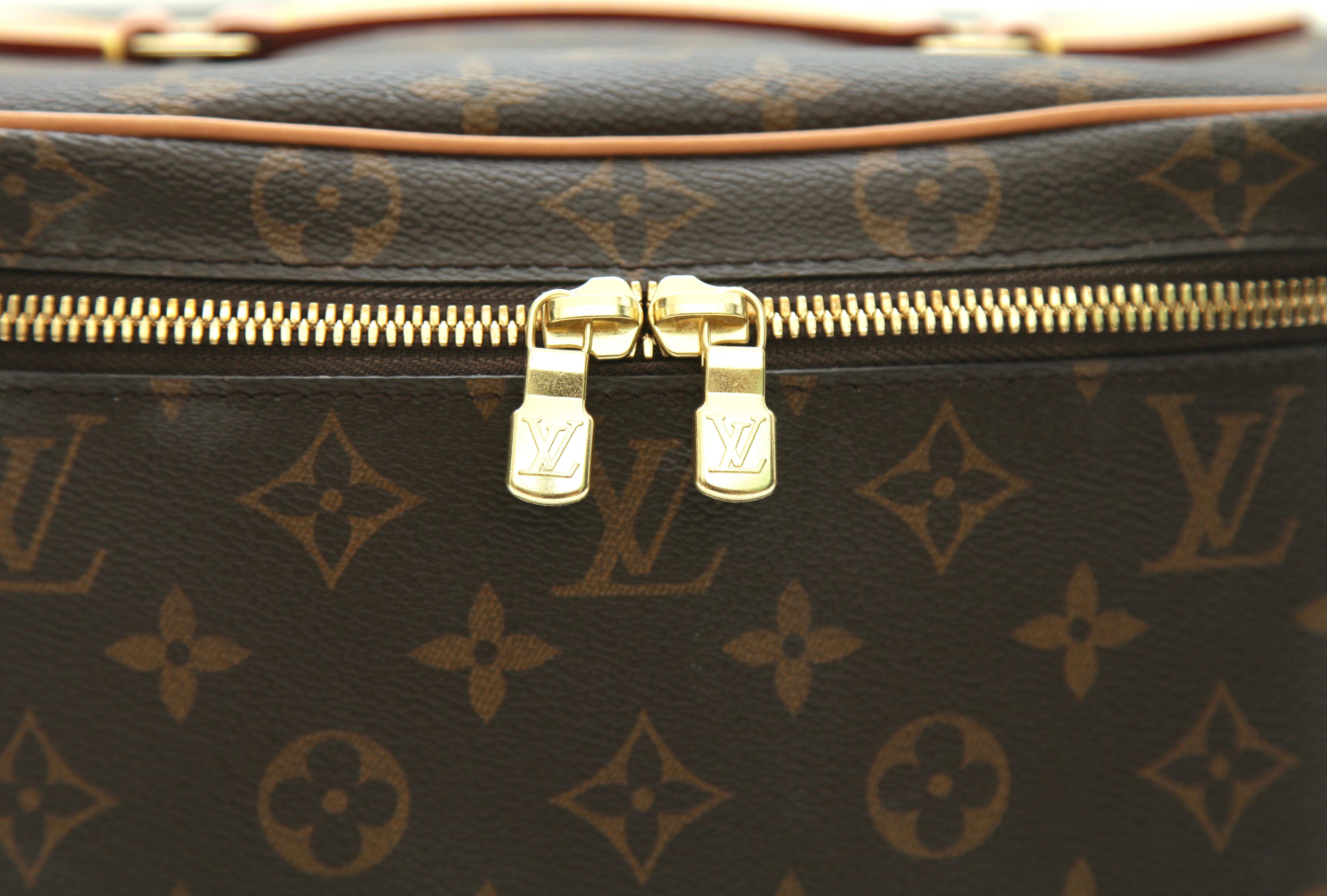 LOUIS VUITTON Monogram Canvas NICE BB Travel Bag Case Leather Gold HW Zipper In Good Condition In Hollywood, FL