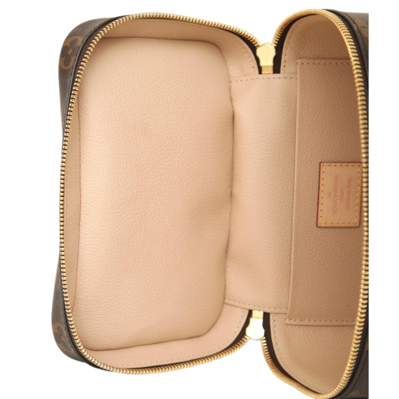 LOUIS VUITTON Monogram Canvas NICE MINI Travel Bag Case Leather Gold HW Zipper 5