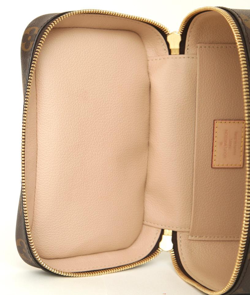 LOUIS VUITTON Monogram Canvas NICE MINI Travel Bag Case Leather Gold HW Zipper 6