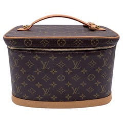 Louis Vuitton Nice Train Case Beauty Bag Handtasche aus Segeltuch mit Monogramm und Segeltuch