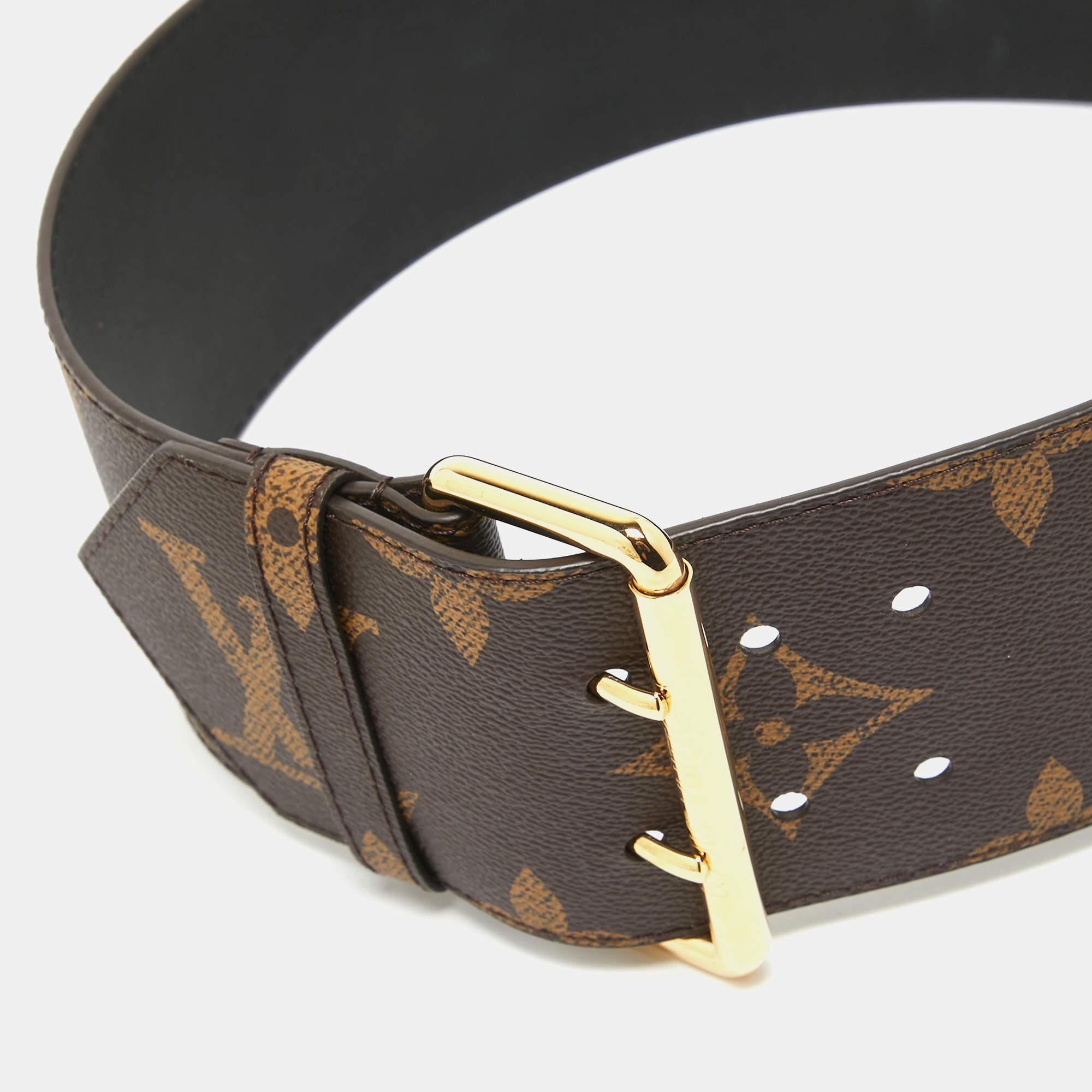 Louis Vuitton Monogram Canvas Oversized Wide Buckle Belt 80CM In Excellent Condition In Dubai, Al Qouz 2